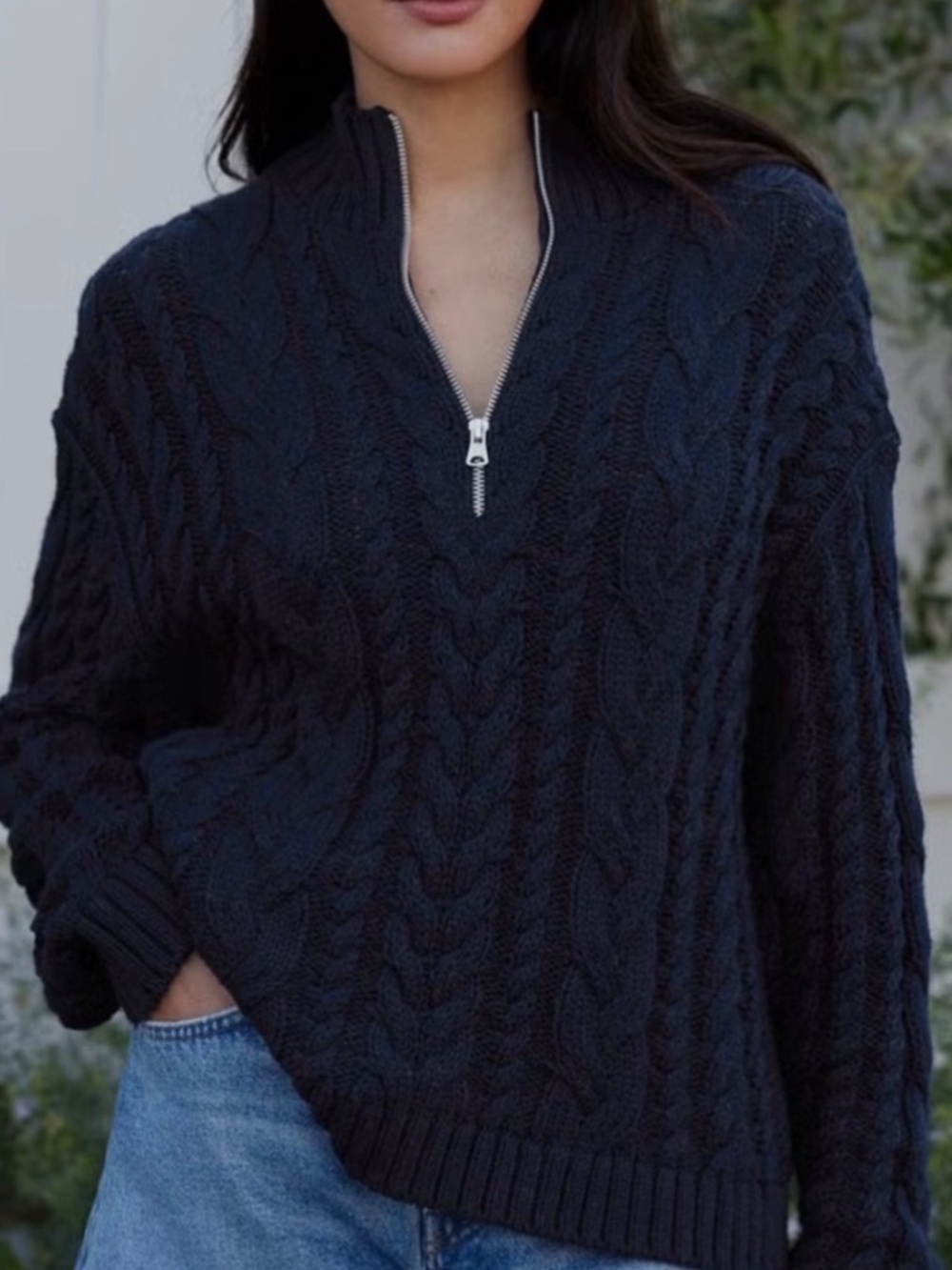 Jenni Kayne Navy Cable Knit Sweater